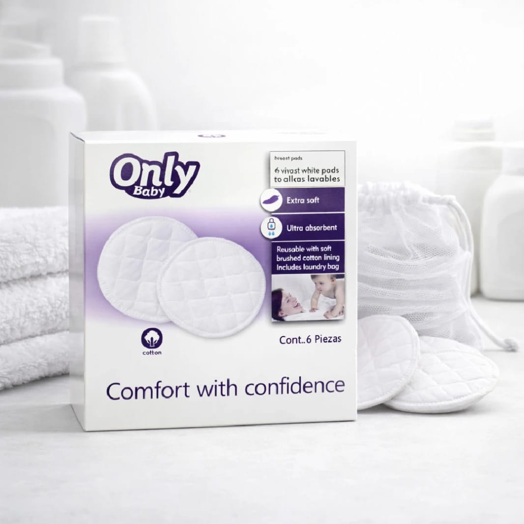Washable Organic Bamboo Nursing Pads 6-Pack | Only Baby