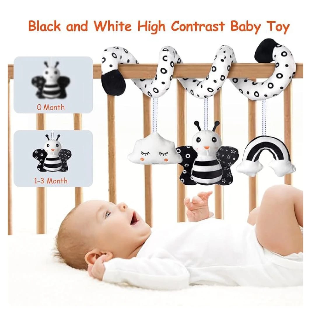 Spiral Toy for Car Seat and Stroller for Infants - Educational Toy with Rattle and Mirror | SAMAS