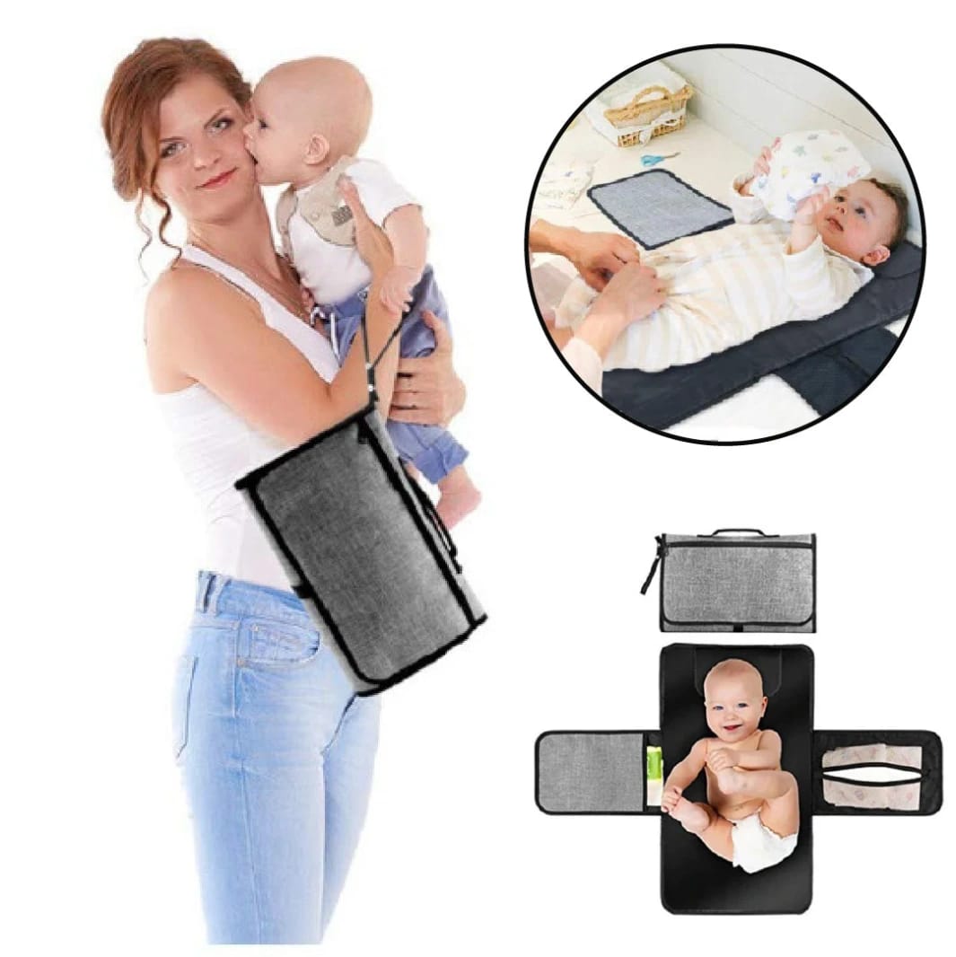 شنطة تغيير حفاضات للأطفال قابلة للطي مع فرشة مقاومة للماء | KIDS STORE