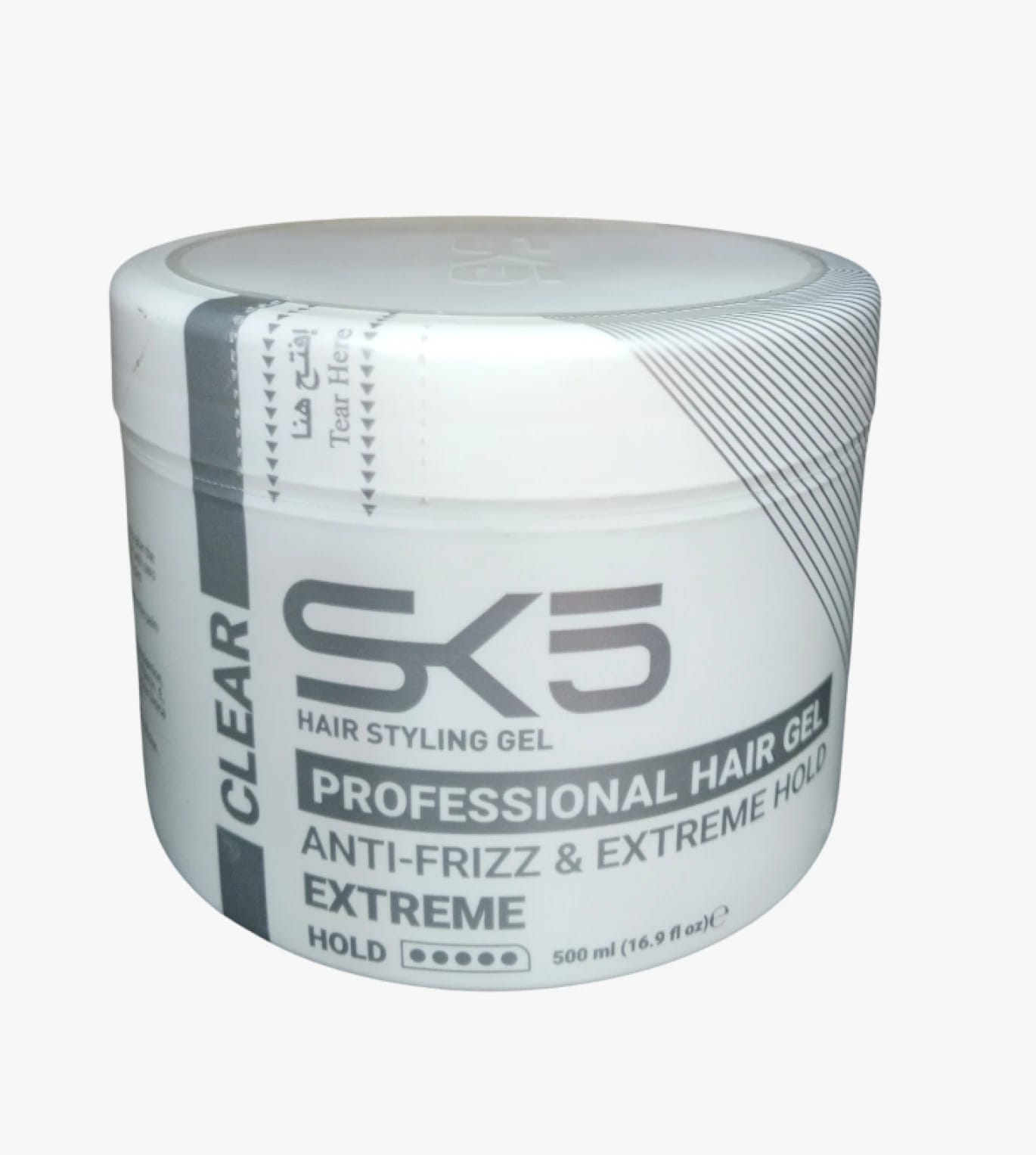 SK5 Professional Clear Hair Gel with Extreme Hold and Anti-Frizz Formula for All Hair Types