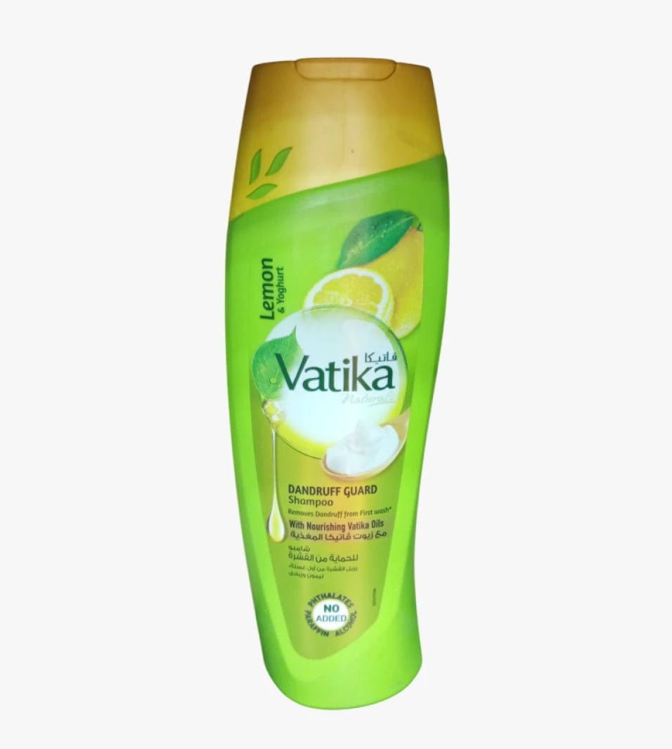 Vatika Dandruff Guard Shampoo with Lemon and Yogurt, Nourishing Vatika Oils for All Hair Types