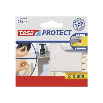 Adhesive Rubber Pads for Noise Reduction and Protection from Tesa, 28 Pieces