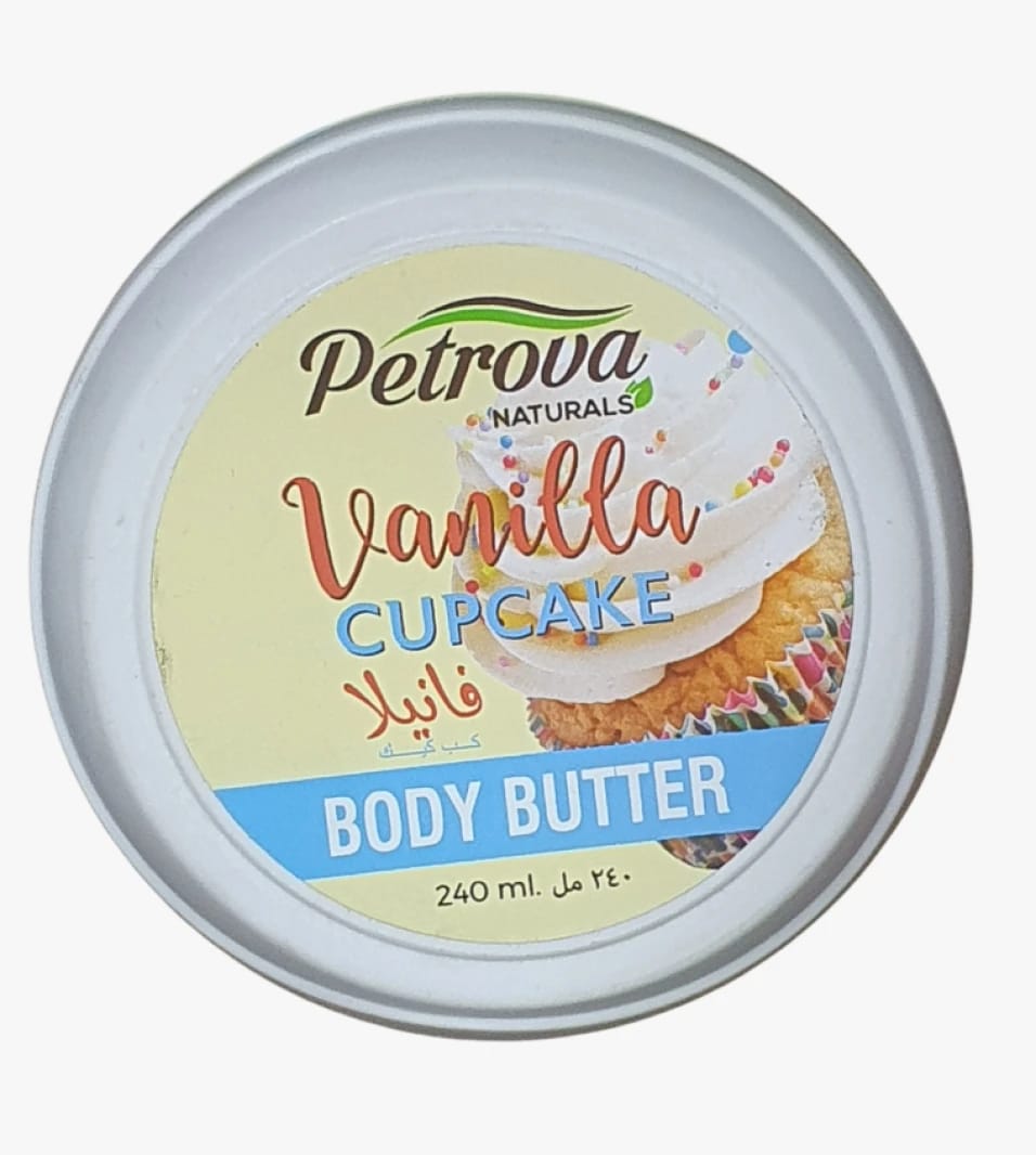 Petrova Naturals Vanilla Cupcake Body Butter, Sensual Fragrance for Skin Nourishment and Beauty
