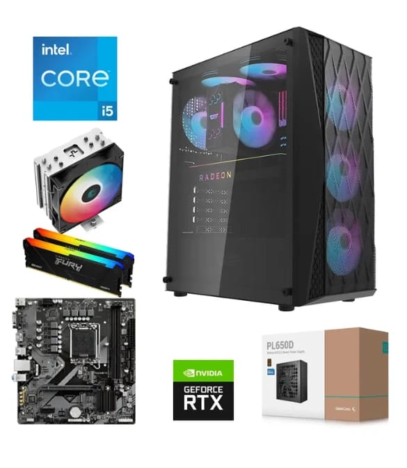 Gaming PC Intel Core i5 13400F // RTX 5060 TI 16GB // 16GB 8X2GB RAM DDR4 - Custom Build