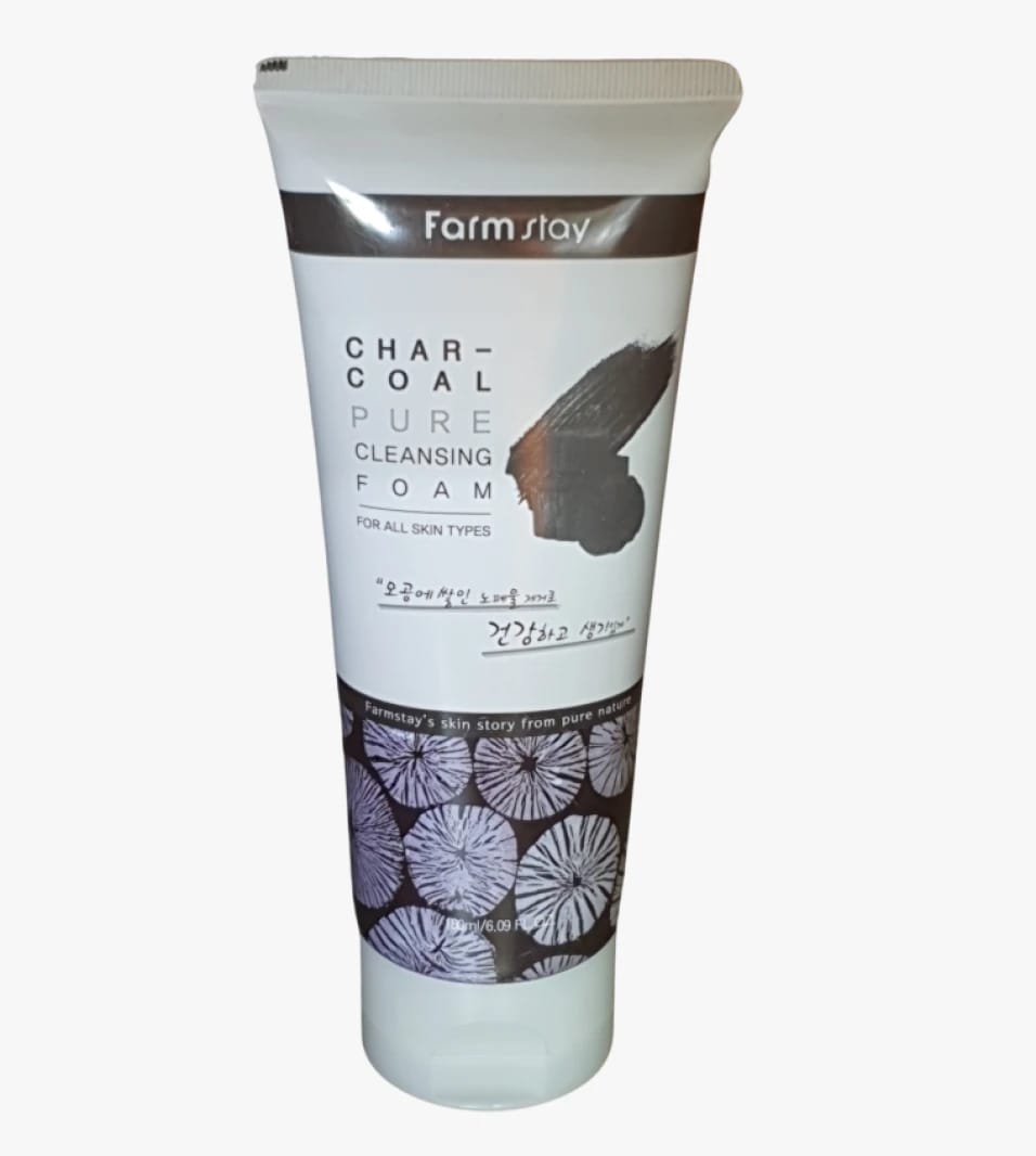 Farmstay Charcoal Pure Cleansing Foam for All Skin Types with Natural Ingredients for Perfect Skincare