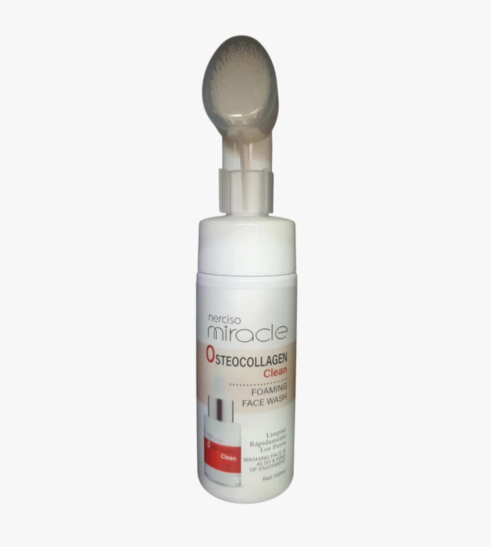 Nerciso Miracle Osteocollagen Clean Foaming Face Wash for Glowing Skin for All Genders with Brush Head Perfect for Deep Cleansing