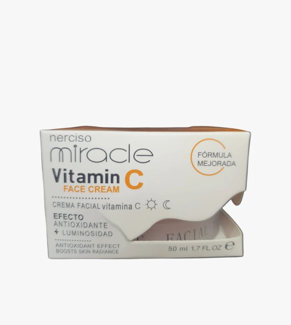 Nerciso Miracle Vitamin C Face Cream for Women and Men with Antioxidant Effect to Enhance Daily Skin Radiance.