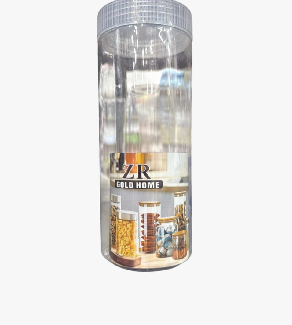 ZR Gold Home Transparent Food Storage Jar with Stylish Airtight Lid for Kitchen Organization Enthusiasts