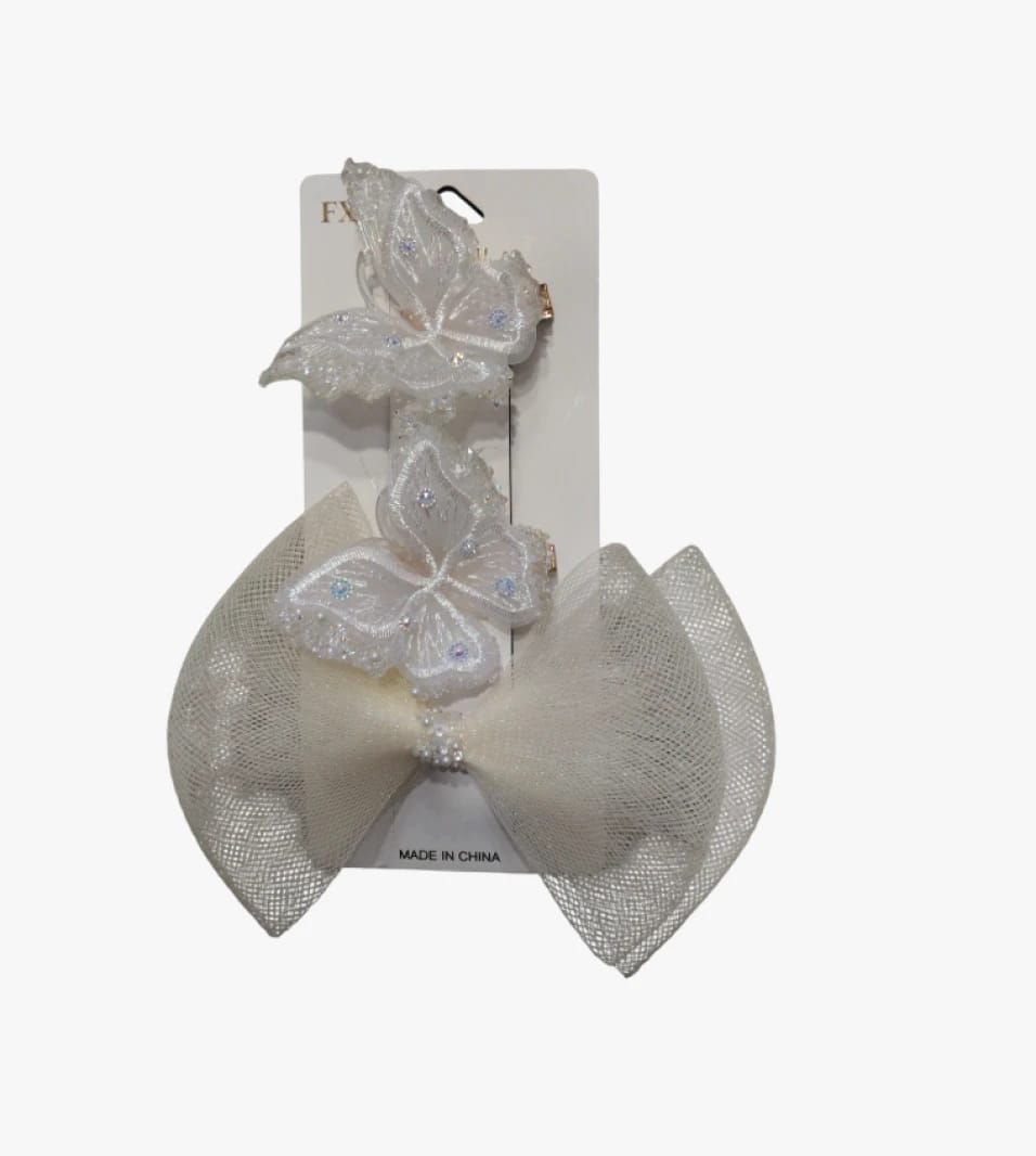 FX Sparkling Butterfly Design Hair Bow for Kids with Elegant Glitter Detailing in a Beautiful Style