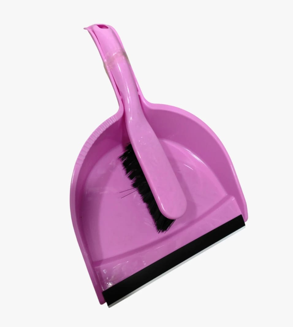 High-Quality Dustpan and Brush Set for Home and Office by Brand, Pink and Blue Design