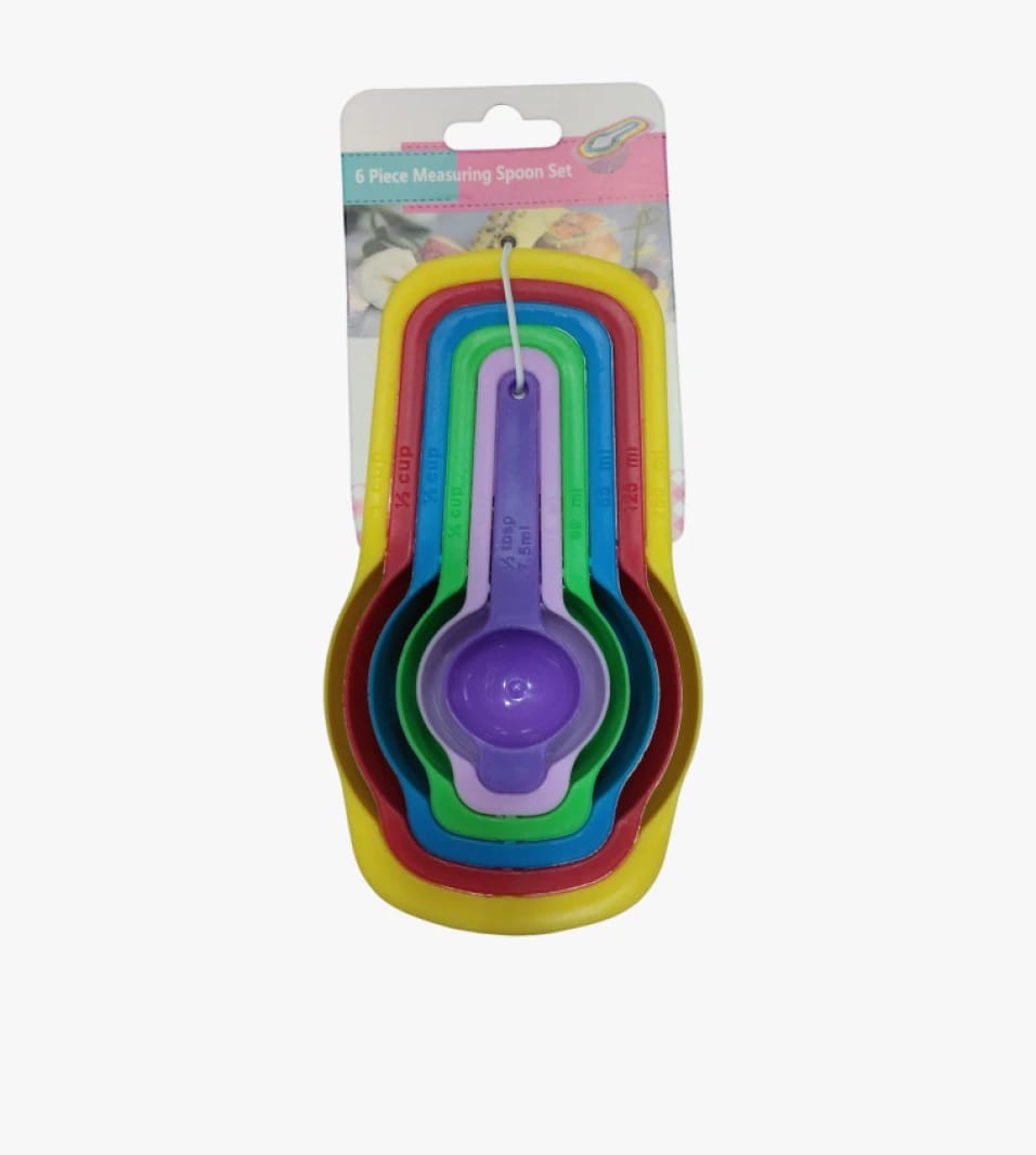 6-Piece Measuring Spoon Set in Vibrant Colors, Perfect for Home Kitchens and Baking Enthusiasts