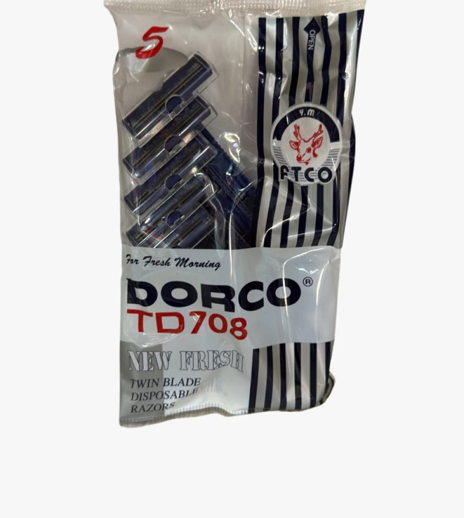 Dorco TD708 Disposable Razors with Twin Blades for a Fresh Morning Experience for All Shaving Enthusiasts.
