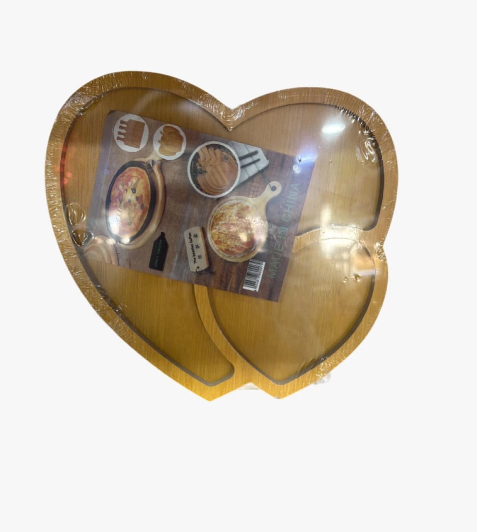 Heart-Shaped Wooden Serving Board Set, Charming Design for Dinner Parties and Gifts for Distinguished Families, Innovative Brand