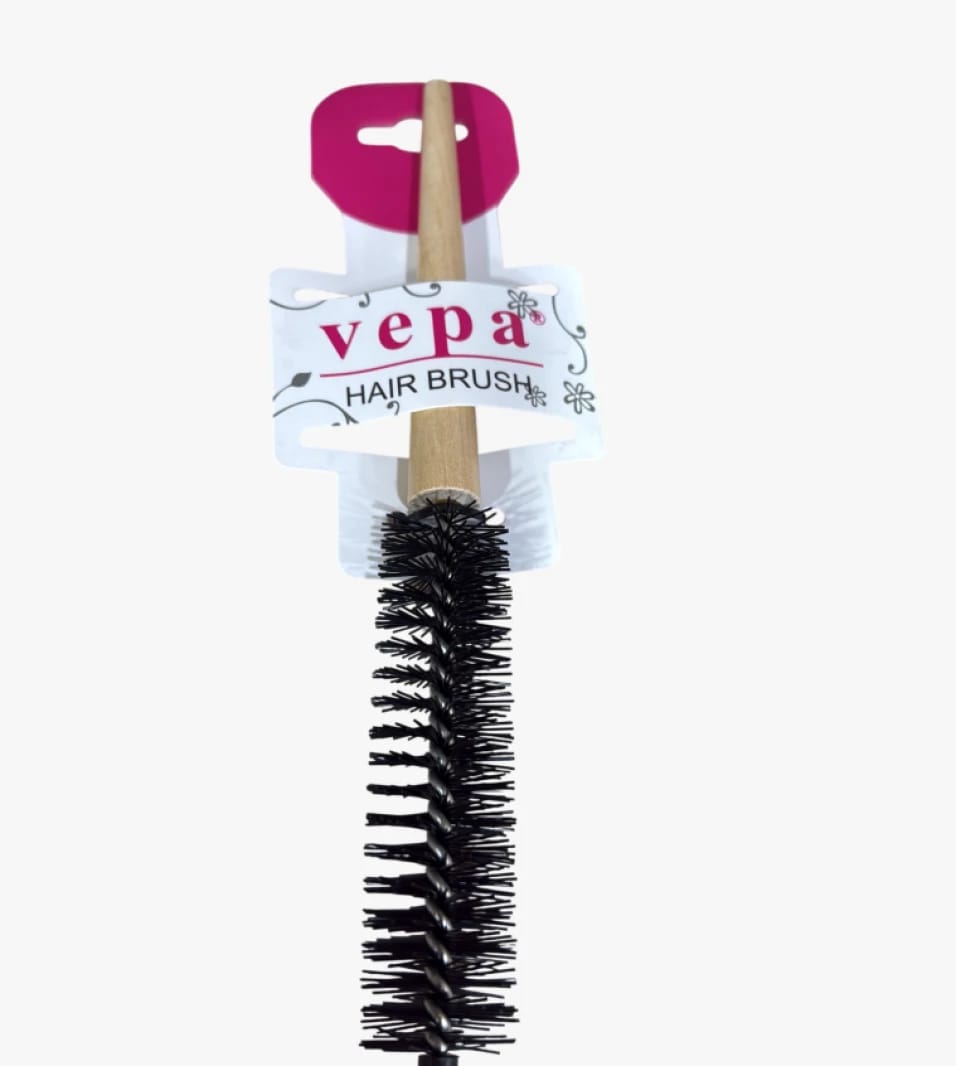 Vepa Round Hair Brush with Modern Design for Easy and Stylish Hair Styling Suitable for All Hair Types.