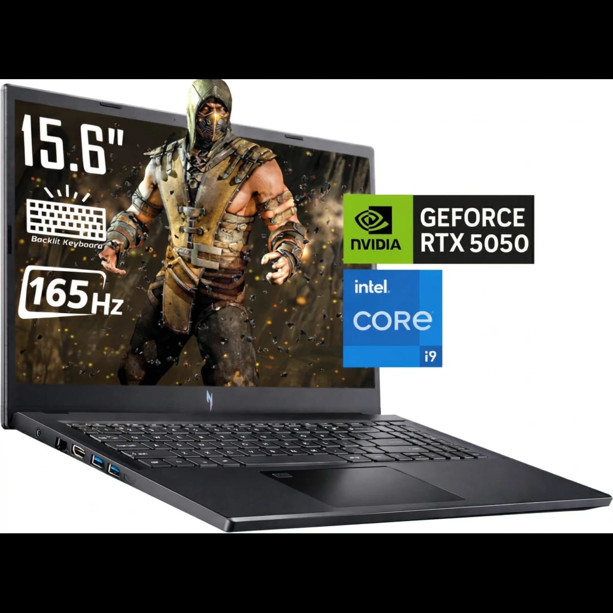 Acer Nitro V 15 (2025) ANV15-52-97ND الجيل 13 معالج Intel Core i9 مع Nvidia RTX 5050 8GB DDR7 و شاشة IPS 165 هرتز - أسود