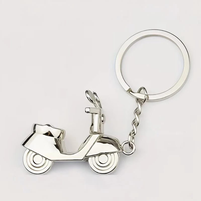 Me2030 – Leather and Stainless Steel Motorcycle Keychain