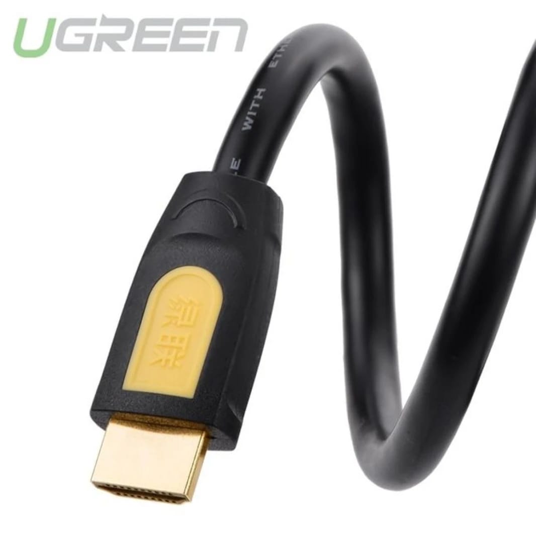 كابل يوغرين HD101 HDMI دائري 5 متر - أصفر وأسود