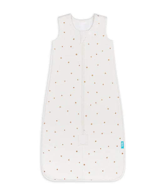 Sleep Bag Quilted Stretch Cotton Twinkles Oatmeal embroidery - 6-12 Months