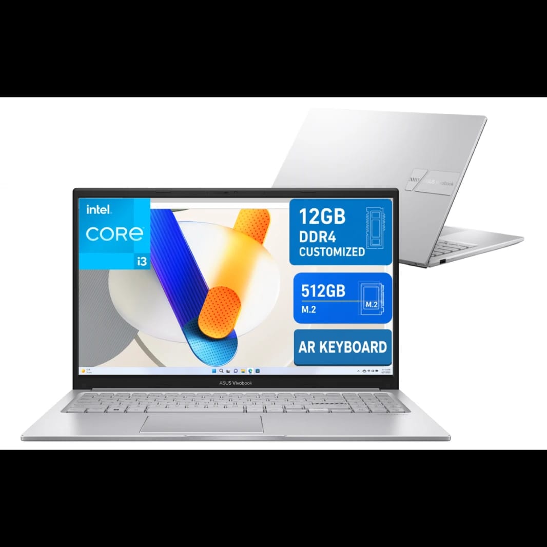 Laptop ASUS Vivobook 15 (F1504VA) | Intel® Core™ i3-1315U Processor, 12GB DDR4, 512GB SSD, 15.6" FHD IPS | 13th Generation - Cool Silver