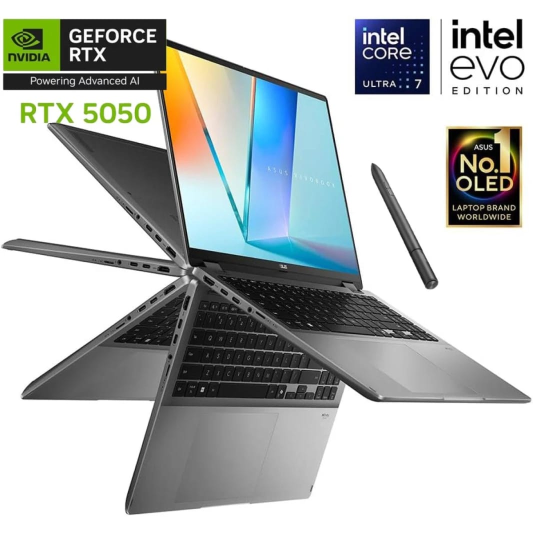 Laptop ASUS Vivobook 16 Flip (TP3607SH), Intel® Core™ Ultra 7 256V, NVIDIA® GeForce RTX™ 5050 8GB GDDR7