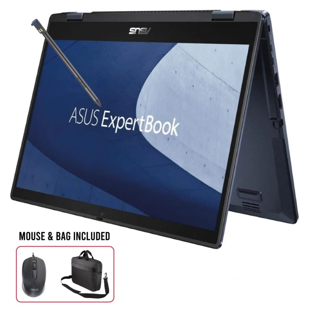 Asus ExpertBook B3 Flip Laptop Intel Core 7 150U 5.4GHz, 16GB RAM, 512GB SSD, 14" X-360 Touch FHD Display, Bag, Mouse & Stylus Included