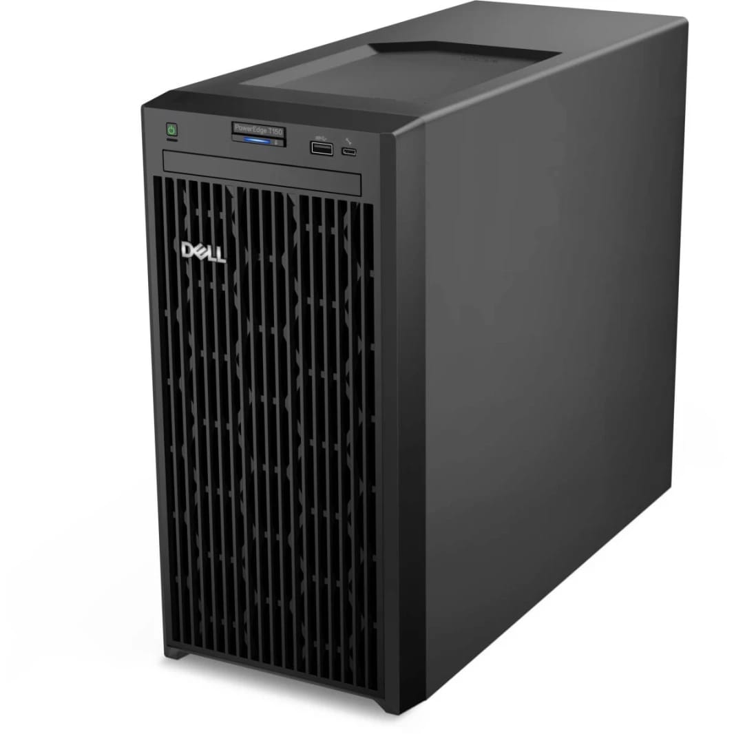 خادم برج دل باور إيدج T150، معالج Intel Xeon E-2314 حتى 4.50 جيجاهرتز، 8GB UDIMM DDR4، 1TB SATA 6Gbps HDD، iDRAC9، أسود