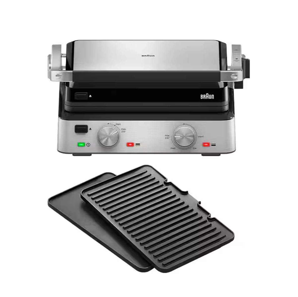 Braun Contact Grill 2000 W with 3 Cooking Positions