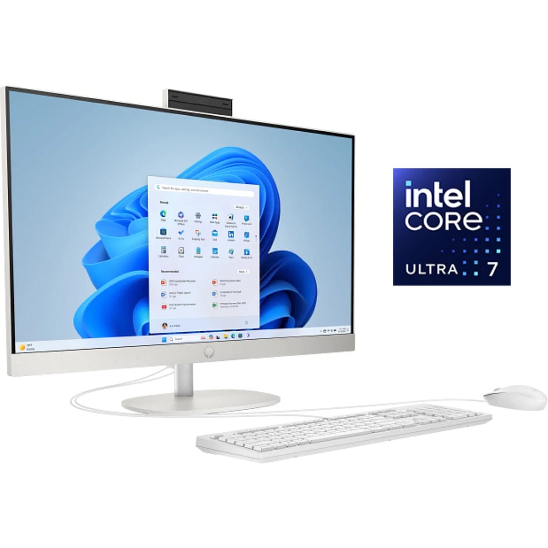 HP All-in-One Desktop AI 27-cr2047ne AIO PC, Intel Core Ultra 7, 8GB DDR5, 512GB SSD, 27" FHD IPS, Wi-Fi 6