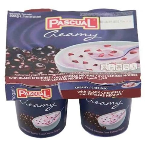 زبادي باسكوال كريم بنكهة الكرز 125 جرام 4 قطع