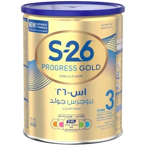 حليب بودرة S-26 Progress Gold بنكهة الفانيليا المرحلة 3 من سنة إلى 3 سنوات 400 جرام