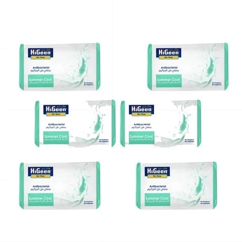 Higeen Antibacterial Bar Soap Summer Cool 125 Gram 6 Pieces