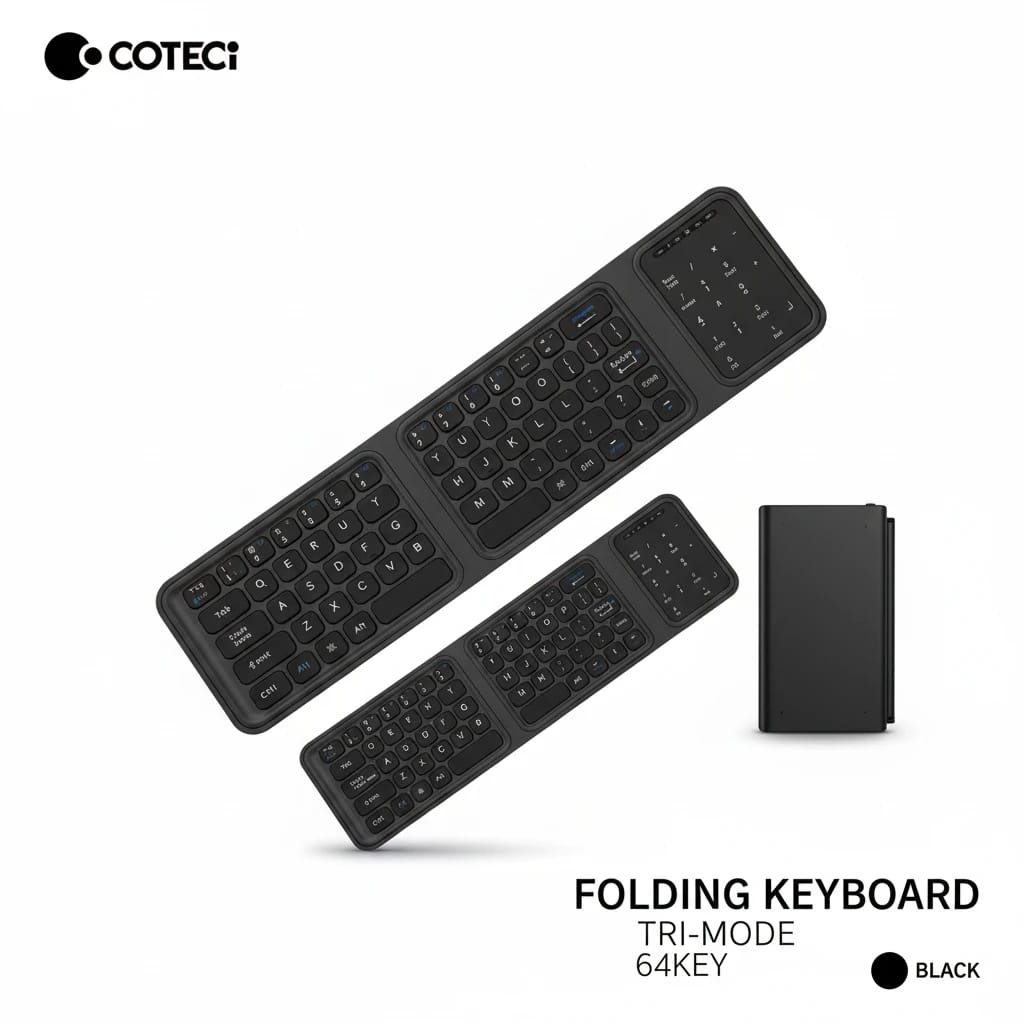 COTECI Folding Keyboard Tri-Mode 64KEY