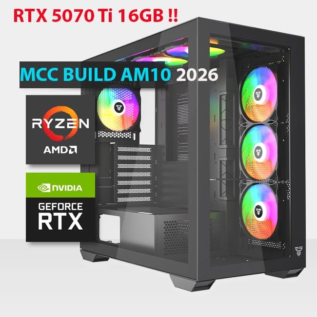 MCC AM10-26 - MIDAS Gaming PC Build | AMD Ryzen 7 7800X3D 8-core - GeForce RTX 5070 Ti 16GB GDDR7 Graphics Card
