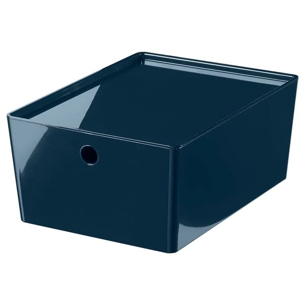 Box with Lid, Black-Blue, 26x35x15 cm