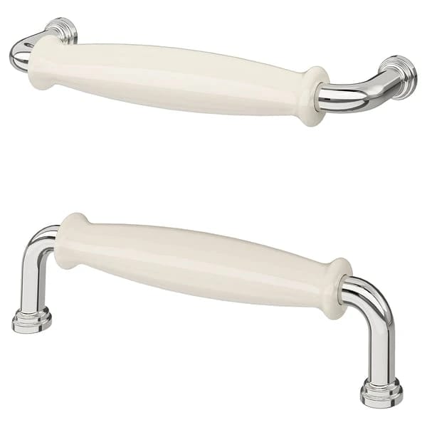 Handle, off-white/chrome-plated, 141 mm