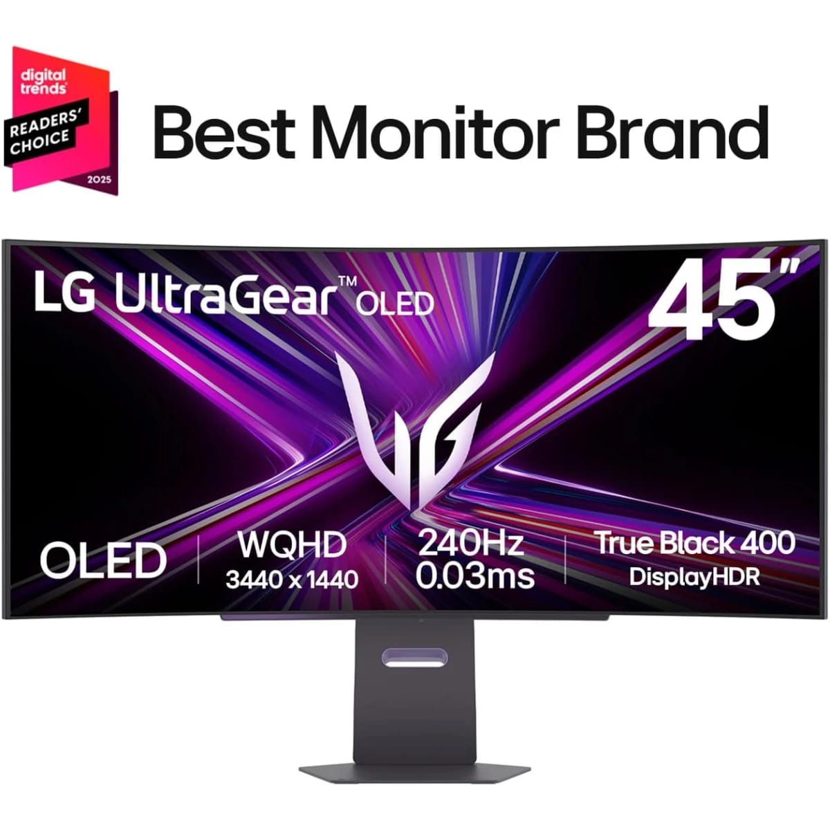 شاشة الألعاب إل جي 45GX950A-B UltraGear™ OLED 5K2K WUHD مقاس 45 بوصة – وضع مزدوج 165Hz / 330Hz، 0.03 مللي ثانية، G-SYNC وFreeSync Premium Pro