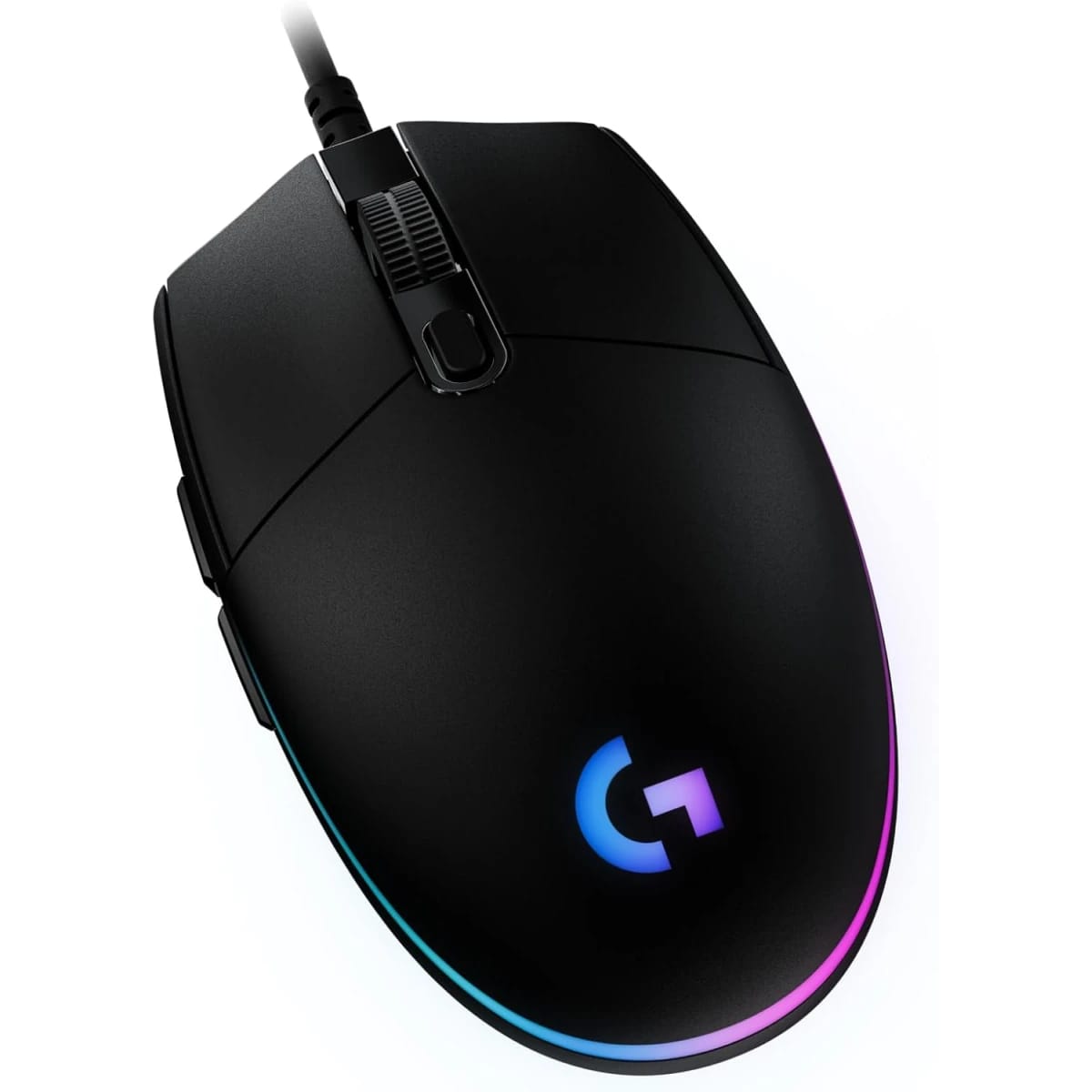 ماوس الألعاب السلكي لوجيتك G203 LIGHTSYNC RGB - 8000 DPI، تأثير بصري قوس قزح، أسود
