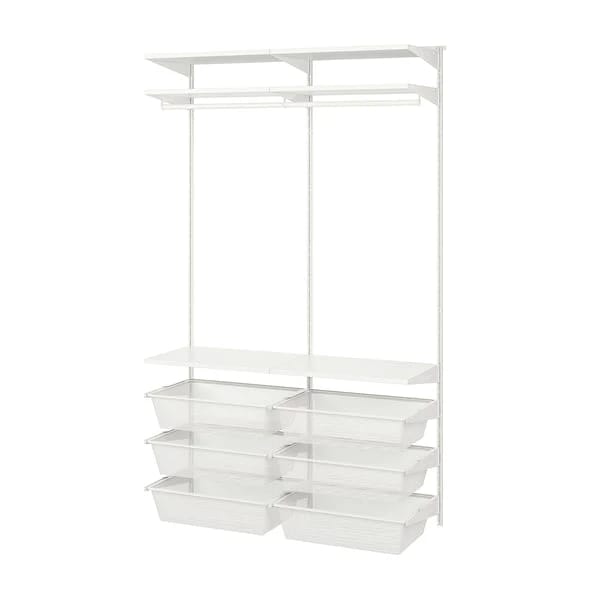 Wardrobe combination, white, 125x40x201 cm