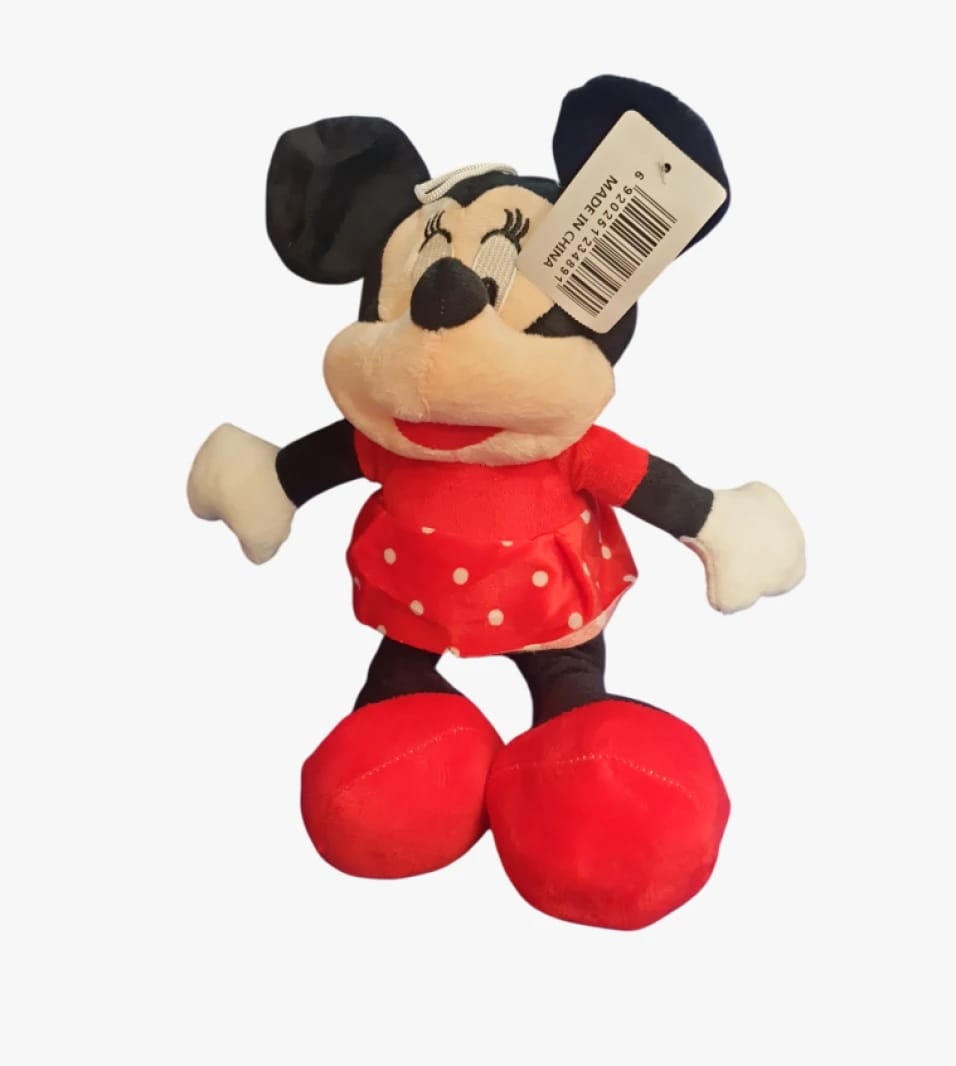 Minnie Mouse Plush Toy for Kids - Soft Doll with Iconic Red and Black Design Featuring Bow