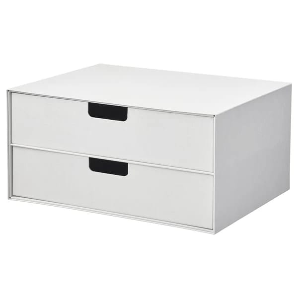 Mini chest with 2 drawers, white, 32x25 cm