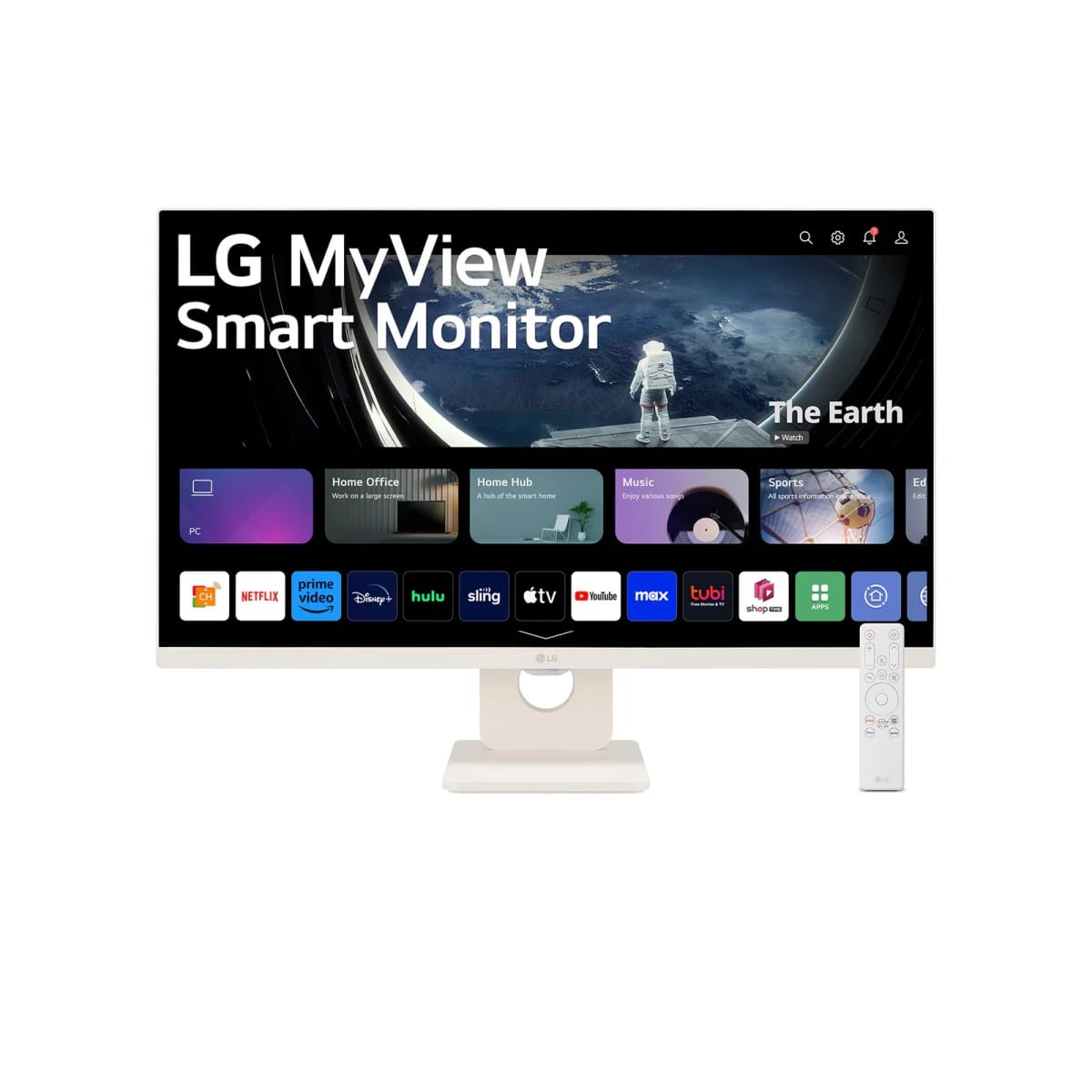 شاشة إل جي 27U511SA-W الذكية بحجم 27 بوصة فل إتش دي IPS، بمعدل تحديث 100Hz، بمكبر صوت مدمج