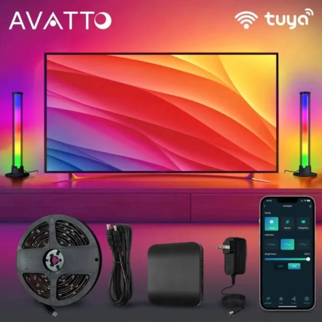 AVATTO شريط إضاءة LED خلفي بتقنية HDMI 2.0 مع شريط إضاءة RGBIC بطول 5 متر لتلفزيونات 75-85 بوصة
