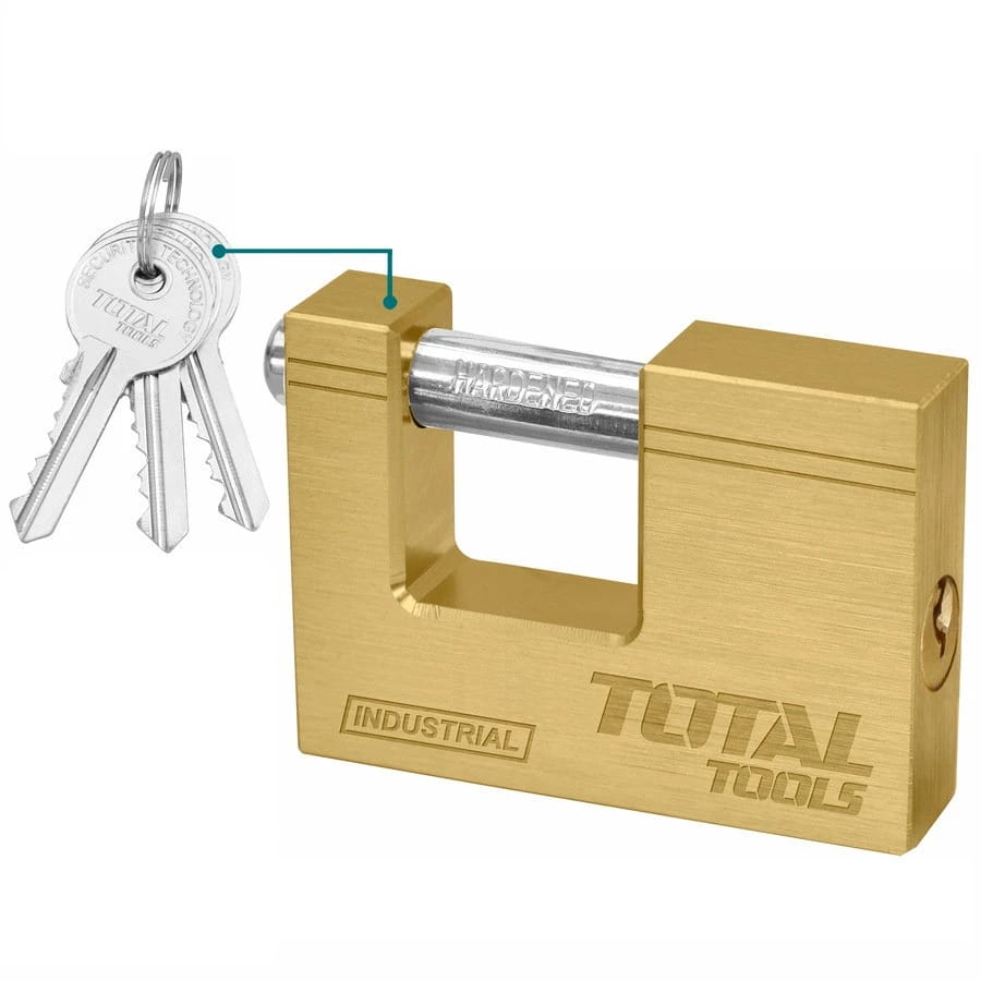 Total Heavy Brass Block Padlock Multiple Sizes