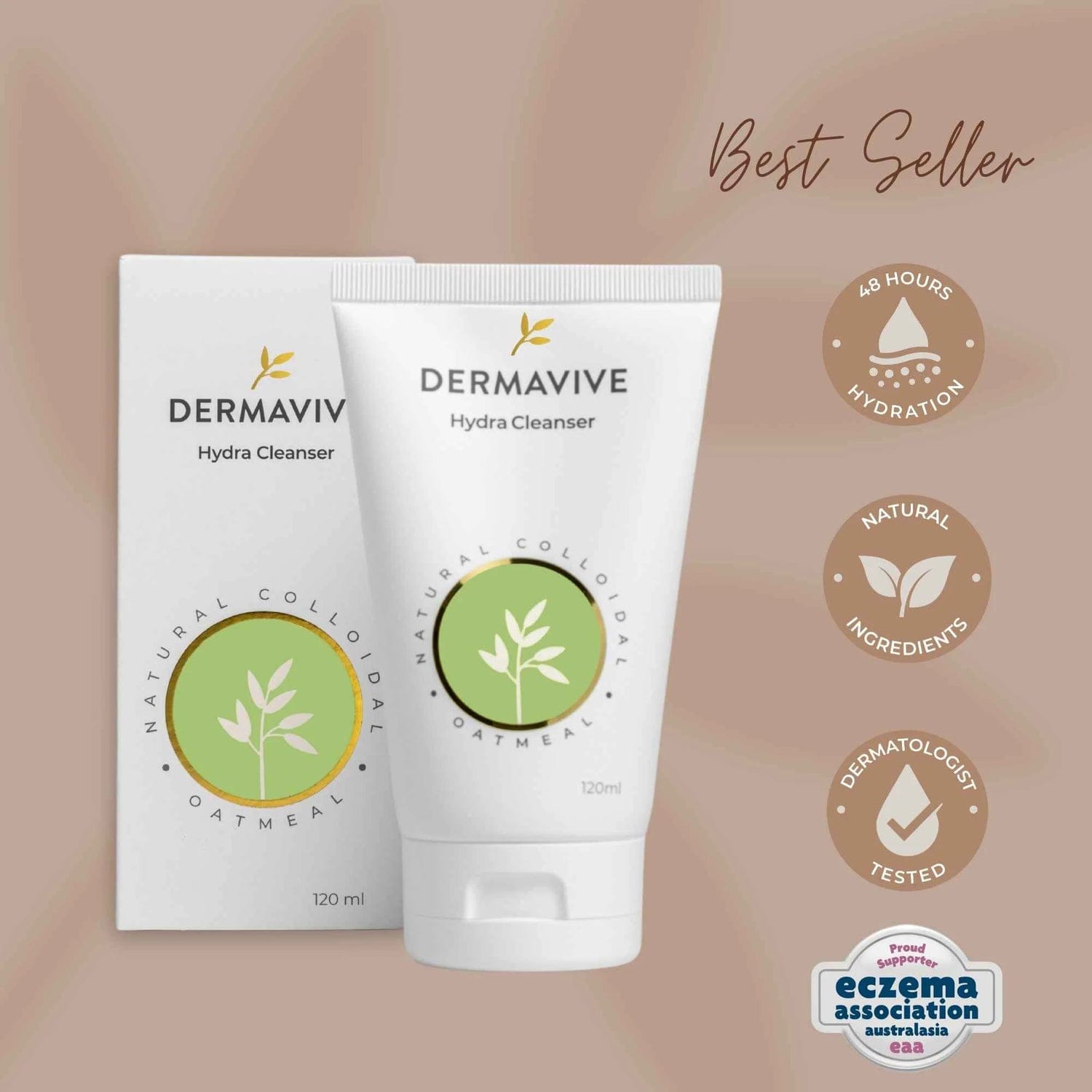 غسول Dermavive Hydra 120ml للبشرة الحساسة والجافة والمعرضة للإكزيما