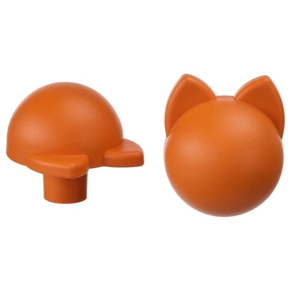 Knob, orange/cat, 38 mm