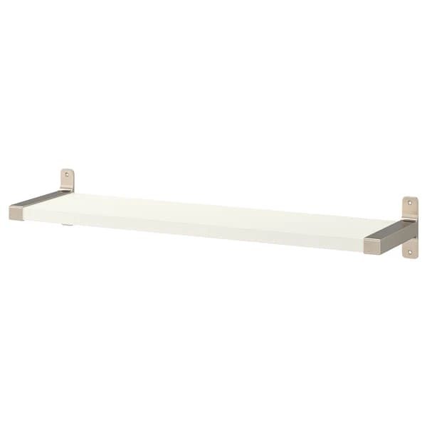 Wall shelf, white/nickel-plated, 80x20 cm