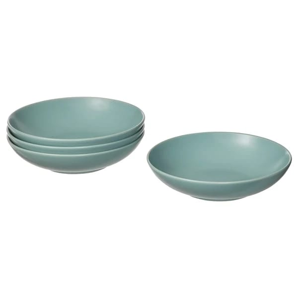 Deep plate, matt light turquoise, 19 cm
