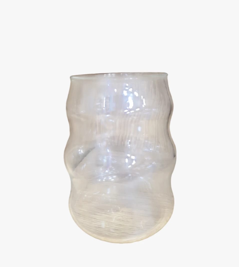 Stylish Wavy Glass Cup from Leading Brand Ideal for Decor and Drinks in a Chic and Modern Home