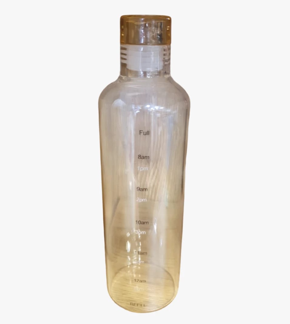 Plastic Water Bottle with Hourly Markings for Tracking Daily Water Intake, Designed for All Users