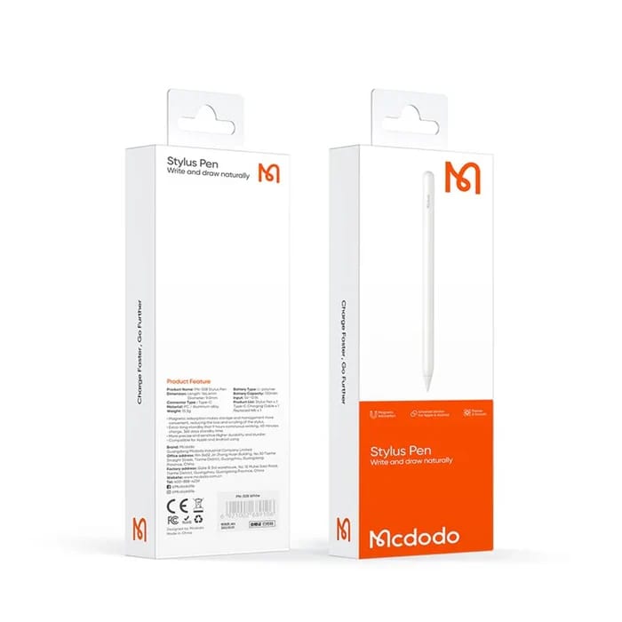 MCDODO Active Capacitive Stylus Lightweight Touch Screen Pencil - White
